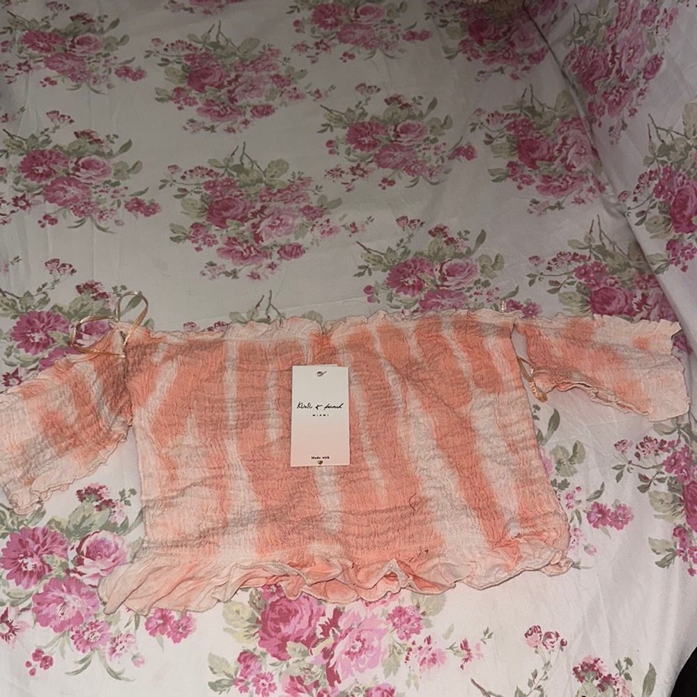 Orange and white crop top